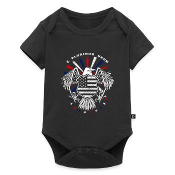 E Pluribus Unum with US flag and eagle - Baby Premium short-sleeve bodysuit - black - Front