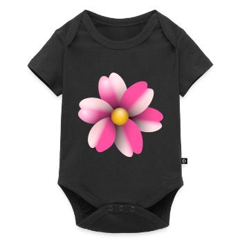 fleur rose - Body à manches courtes Premium Bébé - noir - Devant