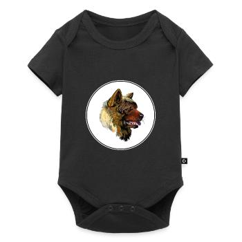 American Akita Dog Watercolor Art Illustration - Baby Premium short-sleeve bodysuit - black - Front