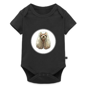 American Cocker Spaniel Dog Watercolor Illustratio - Baby Premium short-sleeve bodysuit - black - Front