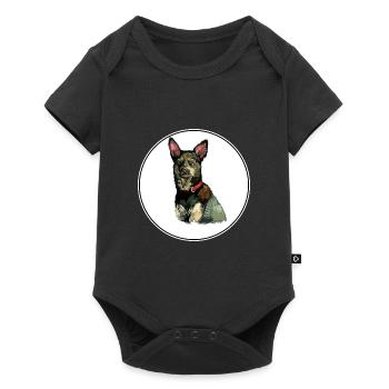 Australian Kelpie Dog Watercolor Illustration - Baby Premium short-sleeve bodysuit - black - Front