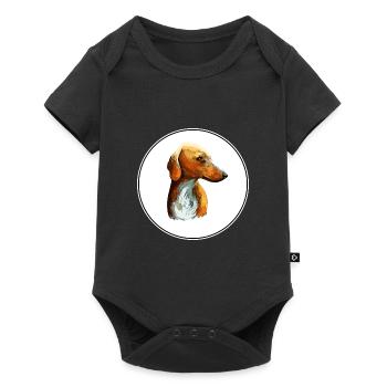 Azawakh Dog Watercolor Sketch Illustration - Baby Premium short-sleeve bodysuit - black - Front