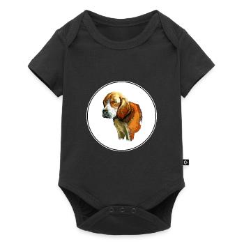 Beagle-Harrier Scent Hound Dog Sketch Illustration - Baby Premium short-sleeve bodysuit - black - Front
