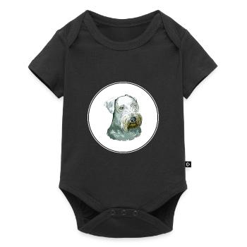Cesky Terrier Hund Aquarell Skizze Illustration - Baby Premium Kurzarmbody - Schwarz - Vorne