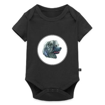 Caucasian Shepherd Dog Watercolor Illustration - Baby Premium short-sleeve bodysuit - black - Front