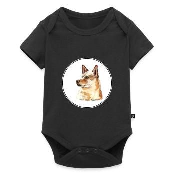 Canaan Dog Watercolor Paint Illustration - Baby Premium short-sleeve bodysuit - black - Front