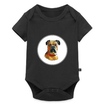 Perro De Presa Mallorquin Aquarelle de chien Illustrat - Body à manches courtes Premium Bébé - noir - Devant