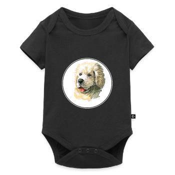 Polnischer Schäferhund Hund Aquarell Illustration - Baby Premium Kurzarmbody - Schwarz - Vorne