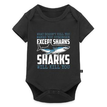 Great White Shark Sea Sailing Water - Baby Premium short-sleeve bodysuit - black - Front
