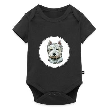 West Highland White Terrier Dog Illustration - Baby Premium short-sleeve bodysuit - black - Front