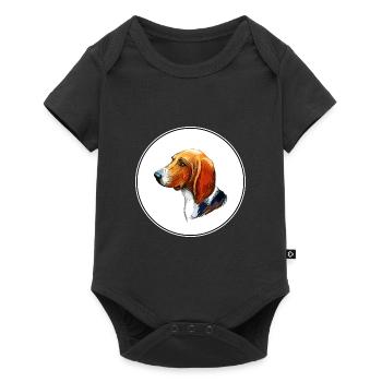 Treeing Walker Coonhound Dog Watercolor Illustrati - Baby Premium short-sleeve bodysuit - black - Front