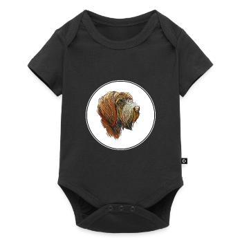 Wirehaired Pointing Griffon Dog Illustration - Baby Premium short-sleeve bodysuit - black - Front