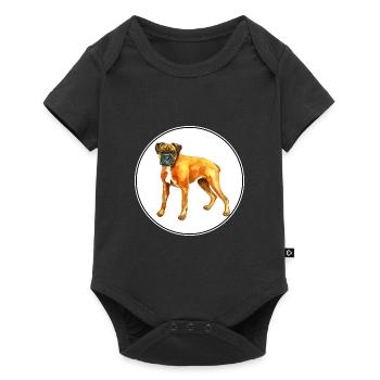 Illustration de l’aquarelle du chien boxer allemand - Body à manches courtes Premium Bébé - noir - Devant