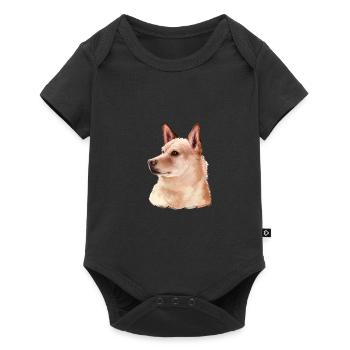 Canaan Dog Watercolor Paint Illustration - Baby Premium short-sleeve bodysuit - black - Front