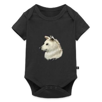 Illustration de l’aquarelle du chien chien crétois - Body à manches courtes Premium Bébé - noir - Devant