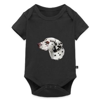 Illustration de l’aquarelle du chien dalmate - Body à manches courtes Premium Bébé - noir - Devant