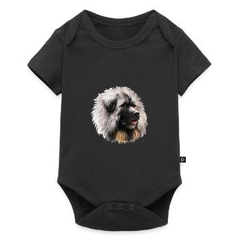 Illustration de l’aquarelle du chien Sarplaninac - Body à manches courtes Premium Bébé - noir - Devant