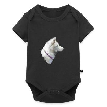 Pungsan Dog Watercolor Sketch Illustration - Baby Premium short-sleeve bodysuit - black - Front