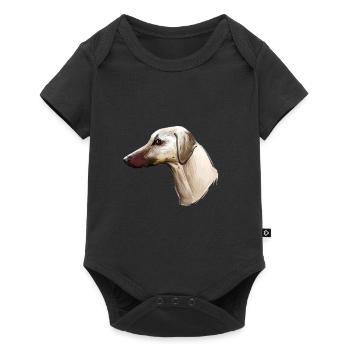Sloughi Dog Watercolor Sketch Illustration - Baby Premium short-sleeve bodysuit - black - Front