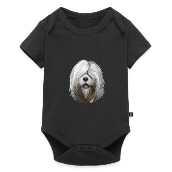 South Russian Ovcharka Dog Watercolor Illustration - Baby Premium short-sleeve bodysuit - black - Front