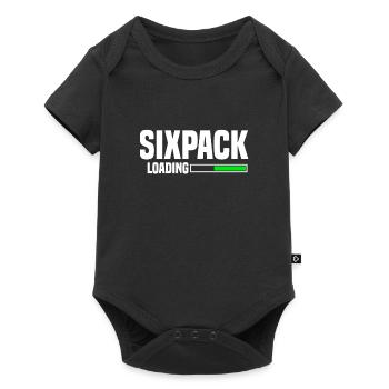 sixpack loading - Baby Premium short-sleeve bodysuit - black - Front
