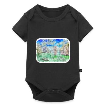 Thaïlande Aquarelle Esquisse Dessinée à la Main Illustration - Body à manches courtes Premium Bébé - noir - Devant