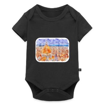 Florence Italie Aquarelle Esquisse Peinture Dessinée - Body à manches courtes Premium Bébé - noir - Devant