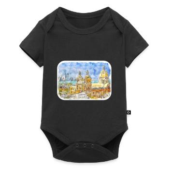 Carthagène Colombie Aquarelle Sketch Illustration - Body à manches courtes Premium Bébé - noir - Devant