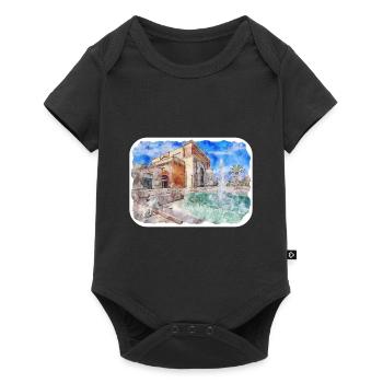Marrakech Morrocco Watercolor Sketch Drawn Paintin - Baby Premium short-sleeve bodysuit - black - Front
