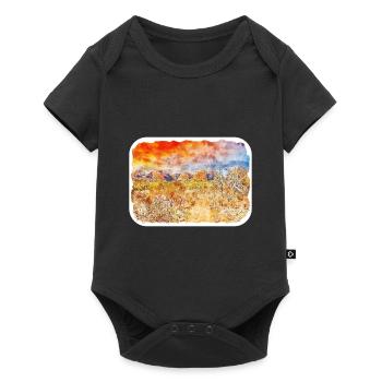 Australie Aquarelle Esquisse Dessinée à la Main Peinture - Body à manches courtes Premium Bébé - noir - Devant