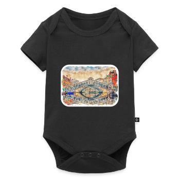 Venedig Italien Aquarellskizze Gezeichnete Illustration - Baby Premium Kurzarmbody - Schwarz - Vorne