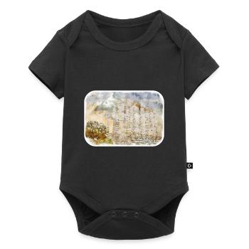 Athènes Grèce Aquarelle Sketch Illustration - Body à manches courtes Premium Bébé - noir - Devant