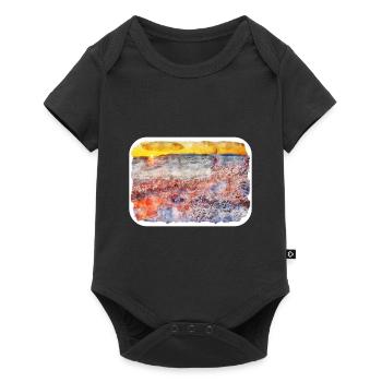 Pologne Repère Aquarelle Esquisse Dessin de peinture - Body à manches courtes Premium Bébé - noir - Devant
