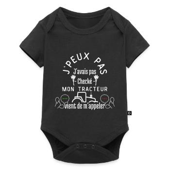 J'AVAIS pas Checké Mon Tracteur m'appelle - Body à manches courtes Premium Bébé - noir - Devant
