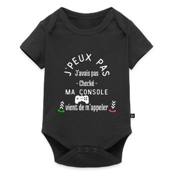 ma console vient de m'appeler j'peux pas - Body à manches courtes Premium Bébé - noir - Devant