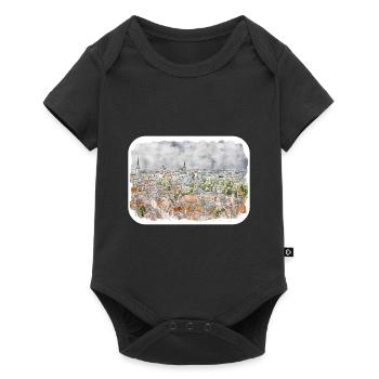 Tallinn Estland Aquarellskizze gezeichnet Illustrati - Baby Premium Kurzarmbody - Schwarz - Vorne