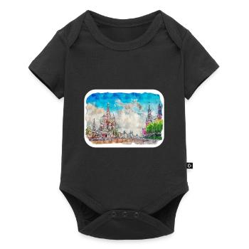 Moscou Russie Aquarelle Esquisse Dessin Dessiné - Body à manches courtes Premium Bébé - noir - Devant