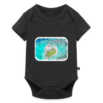 Maldives Watercolor Sketch Hand Drawn Illustration - Baby Premium short-sleeve bodysuit - black - Front