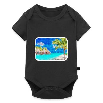 Thaïlande Aquarelle Esquisse Dessinée à la Main Illustration - Body à manches courtes Premium Bébé - noir - Devant