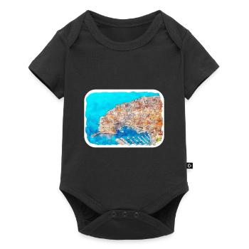 Dubrovnik Croatie Aquarelle Sketch Illustration - Body à manches courtes Premium Bébé - noir - Devant