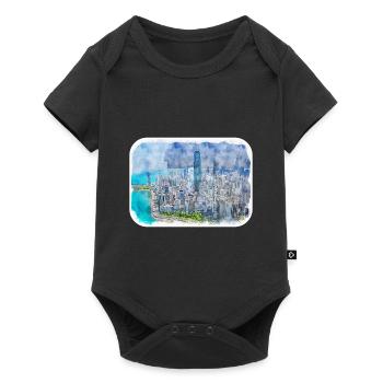 Chicago USA Watercolor Sketch Drawn Illustration - Baby Premium short-sleeve bodysuit - black - Front