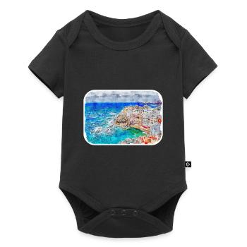 Spain Watercolor Sketch Hand Drawn Illustration - Baby Premium short-sleeve bodysuit - black - Front