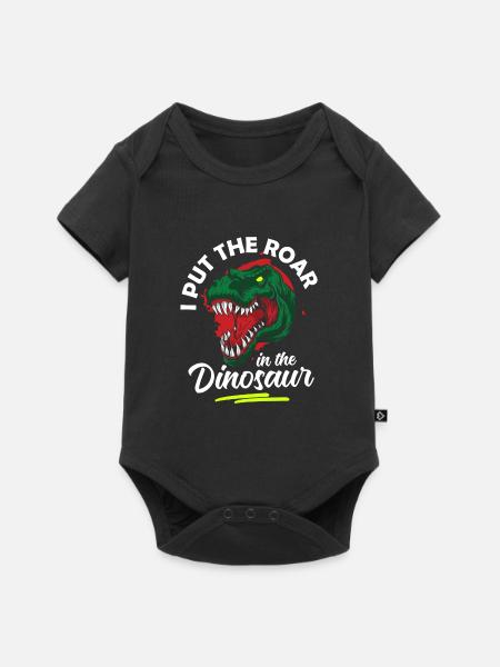 Urzeit Triceratops Saurier Fossil - Baby Premium Kurzarmbody - Schwarz