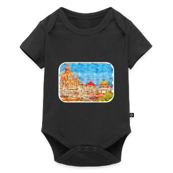 San Miguel De Allende Mexique Aquarelle Esquisse Dra - Body à manches courtes Premium Bébé - noir - Devant