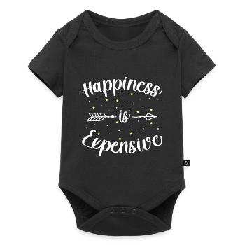 Happy Happiness Life Energy - Baby Premium short-sleeve bodysuit - black - Front