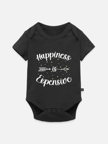 Glücklich Glückseeligkeit Lebensenergie - Baby Premium Kurzarmbody - Schwarz