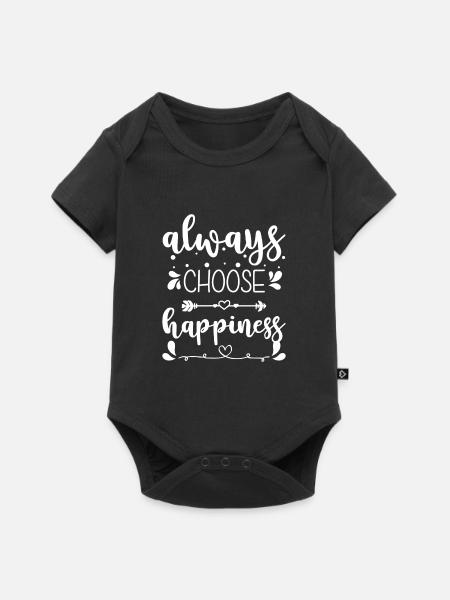 Glück Freude Lebensenergie - Baby Premium Kurzarmbody - Schwarz