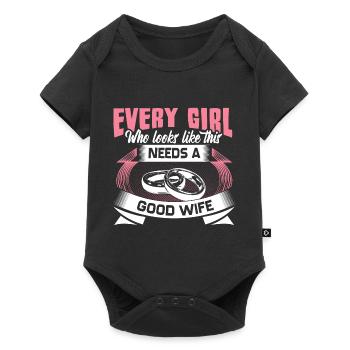 Gay Marriage Woman Love Gift Idea - Baby Premium short-sleeve bodysuit - black - Front