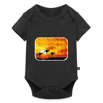 Australie Aquarelle Esquisse Dessinée à la Main Peinture - Body à manches courtes Premium Bébé - noir - Devant