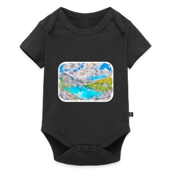 Canada Aquarelle Sketch Illustration dessinée à la main - Body à manches courtes Premium Bébé - noir - Devant